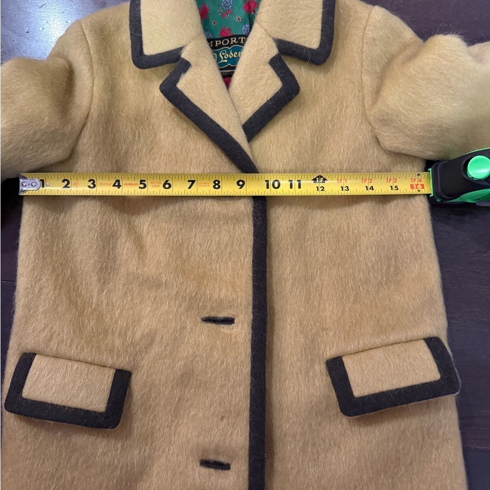 VTG Lodenfrey 60s Austrian Yellow Loden Wool Mohair Coat Petite XXS/Kids 12 - Picture 10 of 13